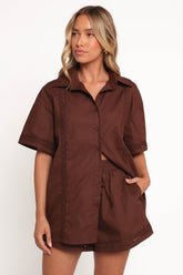 Austin Short Sleeve Shirt - Chocolate